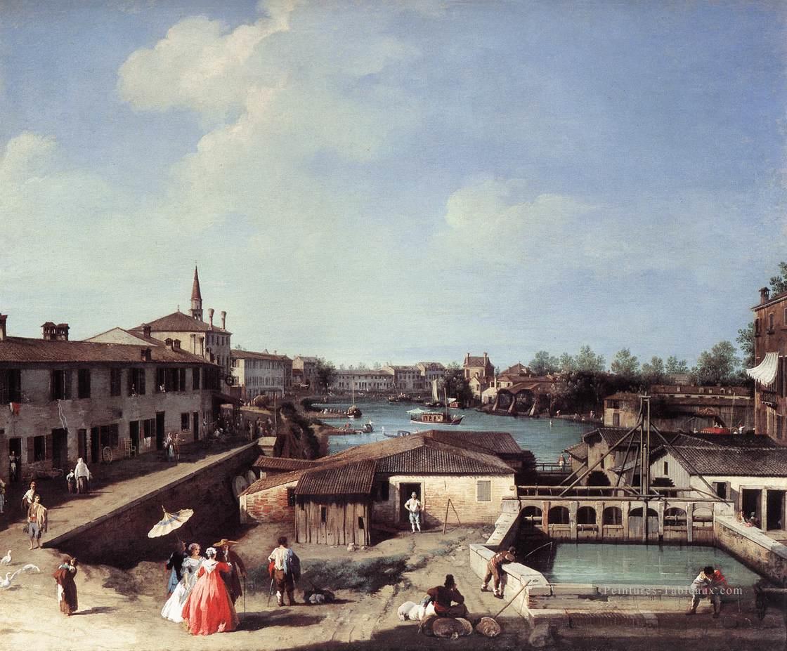 Dolo sur la Brenta Venise Venise Canaletto Peintures à l'huile